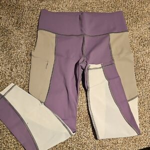 Womens Athleta Purple, White, Beige/tan Workout Leggings